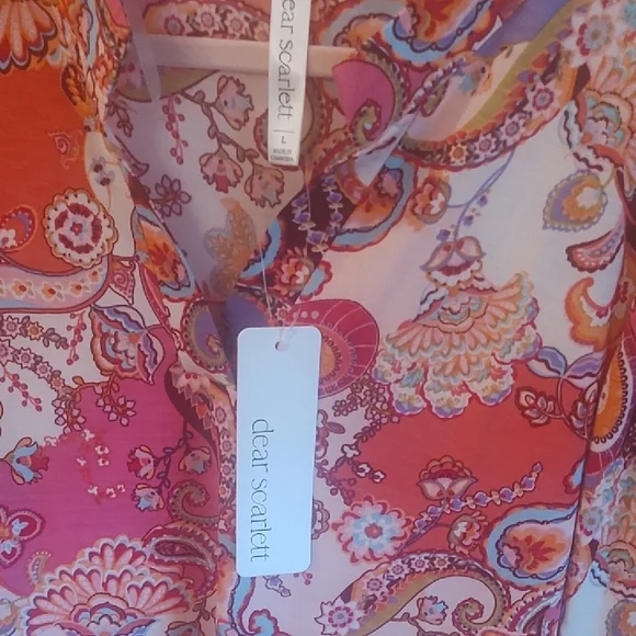 Chaus Paisley Tunic Blouse in Pink, Purple and Blue - Picture 2 of 3